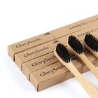 Customized Logo Adult Eco-friendly Charcoal Biodegradable Bamboo Toothbrush Organic