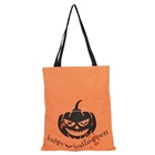 Kids Large Halloween Theme Jack-O-Lantern Pumpkin Baggies Eco Shopping Cotton Canvas Bag For Costume Party