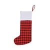 Christmas Decoration Poly Red Plaid Stocking