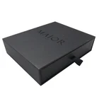 Custom logo luxury jewelry watch USB wedding card packaging cardboard ribbon drawer paper black gift box