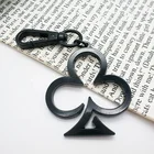 Creative Souvenir Cool Metal Poker Logo Club Flower Shape Custom Black Keychain