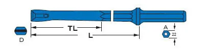 Quarry Rock Drilling Integral Steel Plug Hole Rod