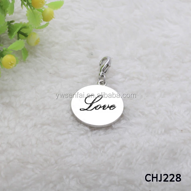 simple round coin engraved love pendant gay men"s jewelry