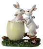 Kissing Easter Resin Bunnies Figurine and Egg for Spring Holiday Display