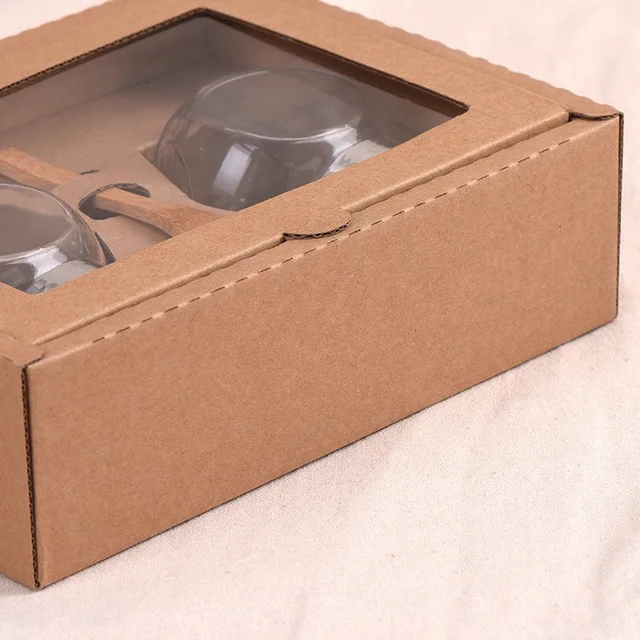 new design craft paper gift box with clear pvc open window