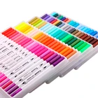 Washable Kid Drawing Toy Dual Head Fineliner Watercolor Brush Water Colour Pen Set