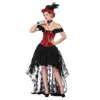 2019 Red Vintage Sexy Gothic Corset and Bustiers dress corset Steampunk Floral skirt Black Lace Party Dress Femme Dress