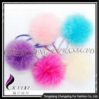 CX-P-23 High Quality Fashion Cute Fox Fur Ball Ring Pendant Pom Pom Custom Keychain