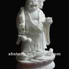 natural white jade stone hand carved laughing buddha statue sculpture