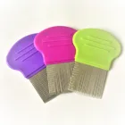 Plastic Anti Slip Lines Long Stainless Steel Grooved Needles Lice Louse Nit Tick Flea Comb