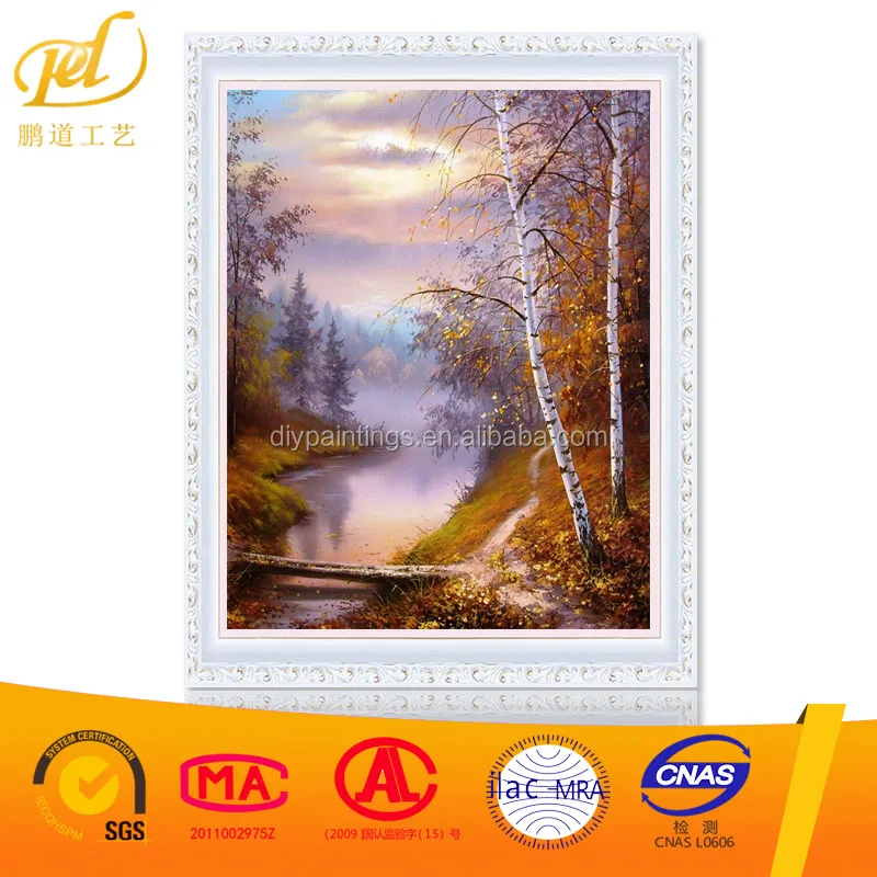 יער פנטזיה סתיו נוף ציור DIY על ידי מספרי תמונה על קיר ציור שמן שצויר ביד על בד ליצירות אמנות MQ236
