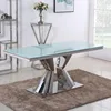 stainless steel tempered glass Home Dining table abstract and modern design