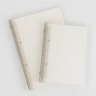 transparent hardcover A5 size plain ruled squared spiral notebook binder clip filler papers
