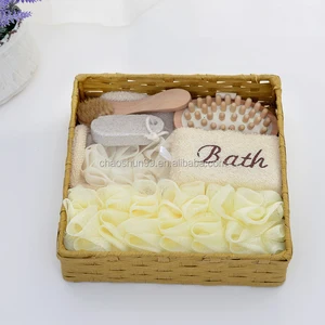 wooden box spa body care bath gift set for women