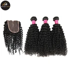 Wendy Brand Unprocessed Virgin Indian Hair Extensions 8-22 Inch Jerry Curl Curly Style Natural Black