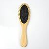 Ningbo Factory Wholesale Small Natural Wooden Oval Metal Pins Hair Extension Brush