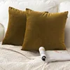 Velvet Decorative Square Throw Cushion Cover Pillow Case for Sofa Bedroom With Zipper Hidden