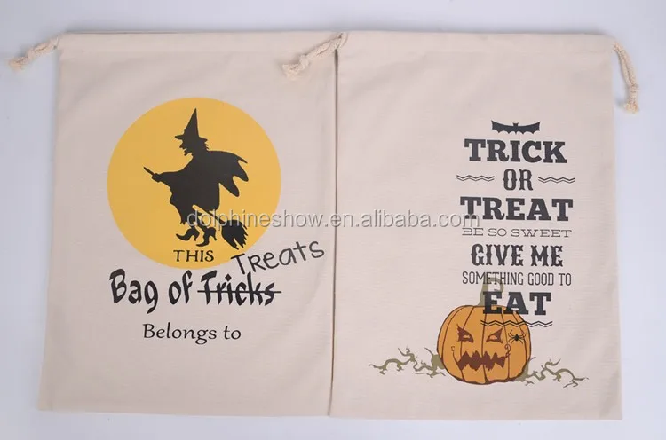 halloween gift shopping bag promotion canvas cotton drawstring