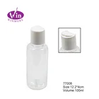 Cosmetic Travel Empty Refillable Bottle PET Transparent Bottles With Press Cap 50ml 75ml 100ml