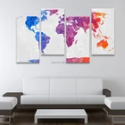 HD 5 Panel Gourp Word Map Wall Art Print on Canvas For Home