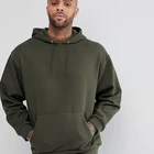 100% Cotton Men Casual Plain Dyed Custom Blank Oversized Hoodie