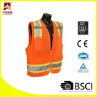Polyester fluorescent orange mesh safety vest