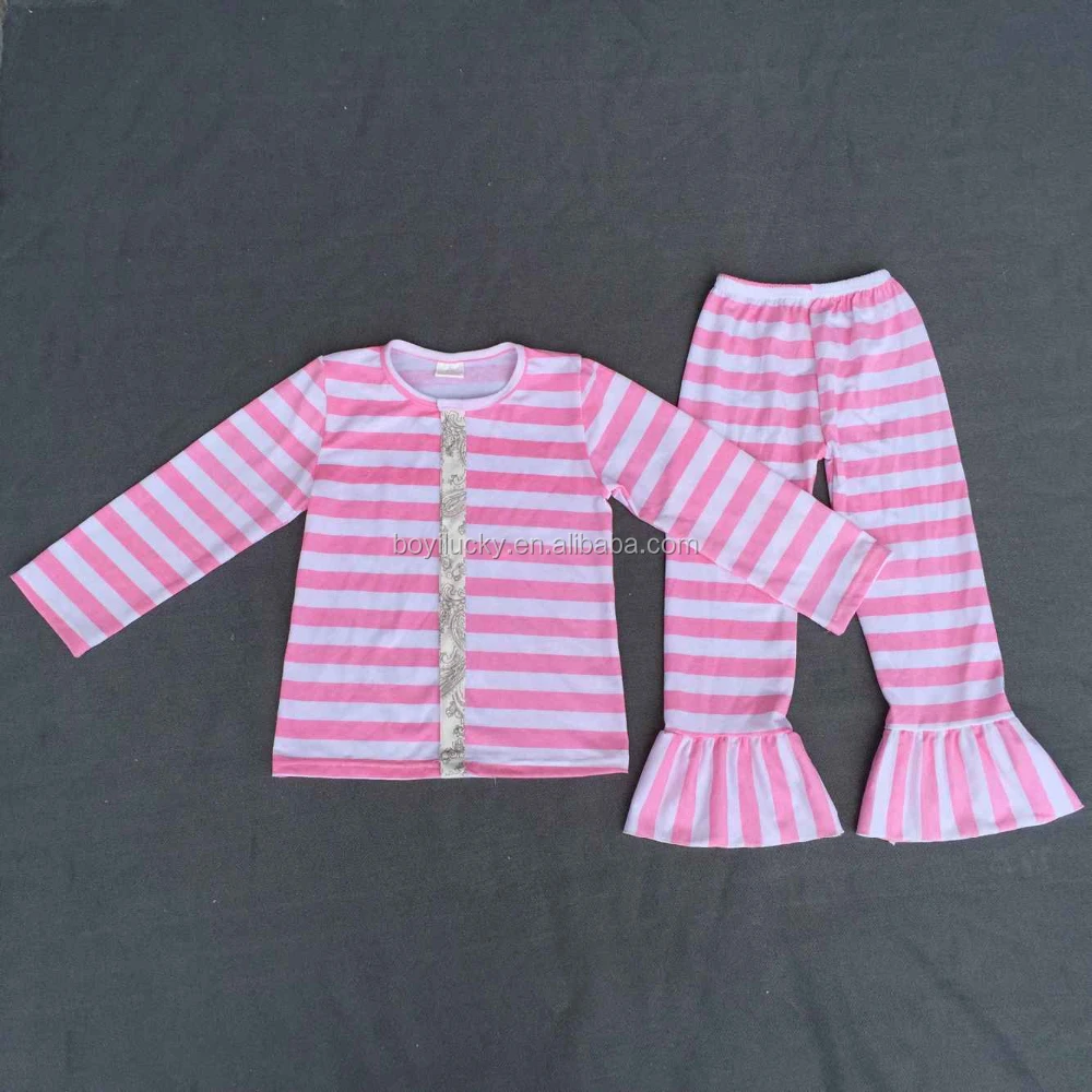 wholesale clothing top with ruffle and stripe pants newborn baby