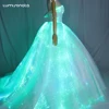 light emitting fabric luminous high light reflective Led light up angel costume dress gala dresses fiber optic dress