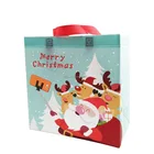 Printing custom fashion design Fabric Tote Decorative christmas shopping bags