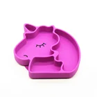 Benhaida 2018 Best Seller Silicone Grip Dish Unicorn Baby Silicone Plate