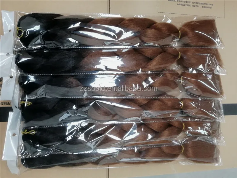 Wholesale african women hair attachment for braids 80 colors 24 inch ombre color jumbo braid synthetic braiding hair extension