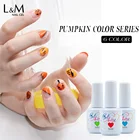 Polish Yellow Gel Polish Ibdgel UV Gel Nail Polish L M Factory Halloween Pumpkin Yellow Color Series OEM