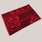 New Design Red colour 100% Silk brushed jacquard scarf for men's and ladies keep warming