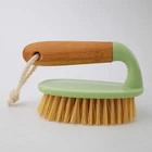 high quality eco-friendly natural bamboo oval cleaning scrub brush for shoe bathroom kitchen home corner floor