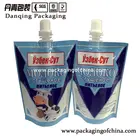 Guangdong packaging 3 sides sealed spout pouch for Milk drink liquid beverage