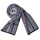 100% pure wool pashmina windowpane plaid knitted thermal shawl