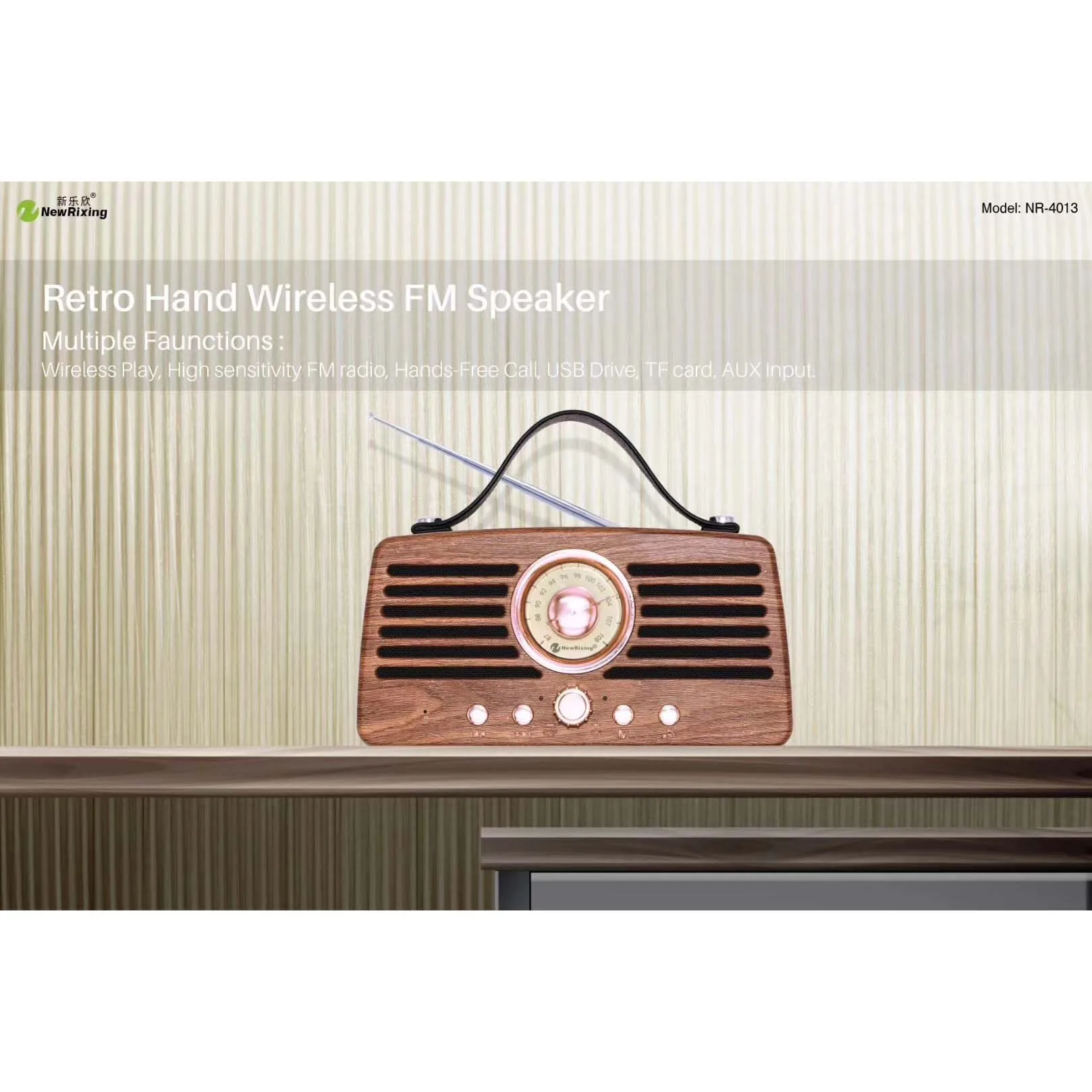 NR-4013 factory price retro vintage high quality sounds blue tooth speaker with fm radio - ANKUX.COM