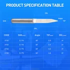 3.175mm V Shape Carbide PCB Engraving Bits CNC Bits Degree 30 Tungsten Steel endmill for wood cutter milling cutting tools