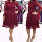 fashion designs big size women dresses lace long sleeve ladies casual clothing