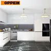 OPPEIN Modern Design Laminate white color high gloss kitchen cabinet colors