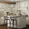 Rustic country style white solid wood kitchen cabinet design