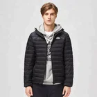 Winter young men's lightweight slim hooded packable goose down jacket
