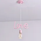 2019 creative love shape hanging light bedroom hotel pendant lamp