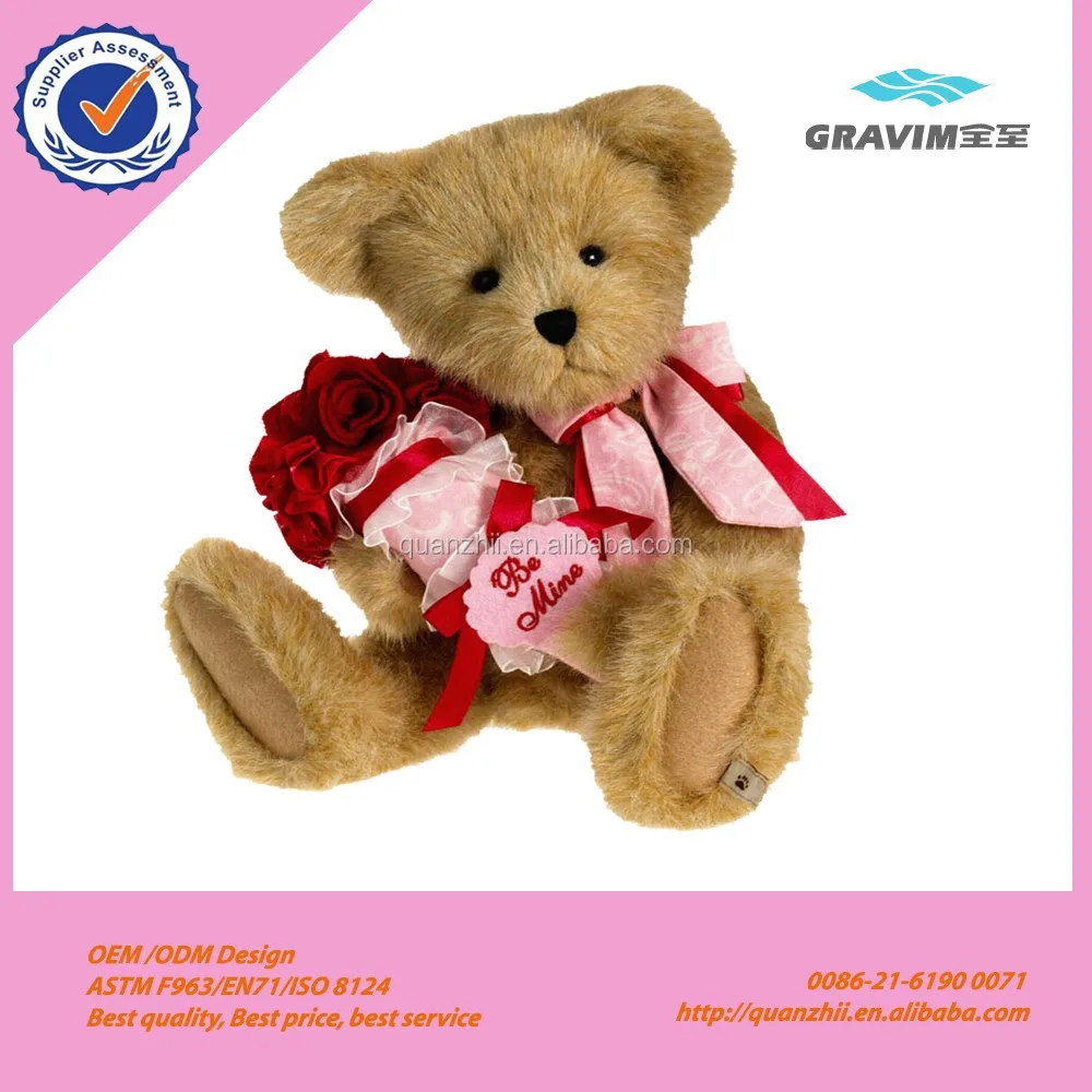 lovely teddy bear with red rose valentine"s day romantic bear