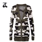 Lady's 100% cashmere like camouflage knitted pattern winter sweater
