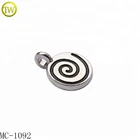 Personalized round enamel logo metal beads engraved metal jewelry charms