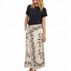 Dressy Customizable 100% Viscose Printed Patterns Maxi Women Skirt