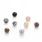Wholesale High Quality Cubic Zircon Spacer Beads Micro Paved Diamond 8mm Ball Bracelet Connector Beads Charm