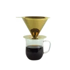 Coffee Tea Tools Coffee Stainless Coffee Dripper Stainless Steel V60 Collapsible Integrated Pour Over Coffee Dripper