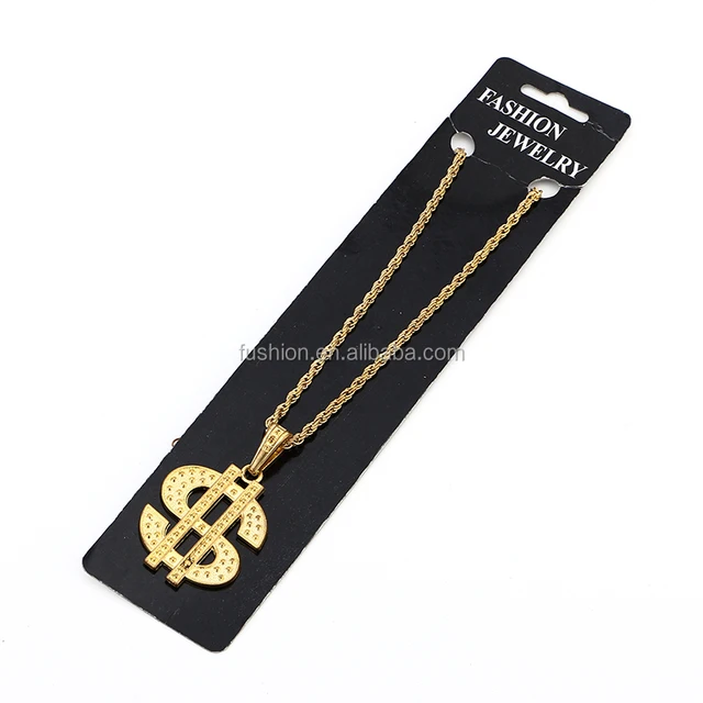 wholesale fashion gold plating stainless steel dollar chain